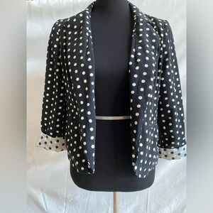 Black and white polka dot Lauren Conrad blazer